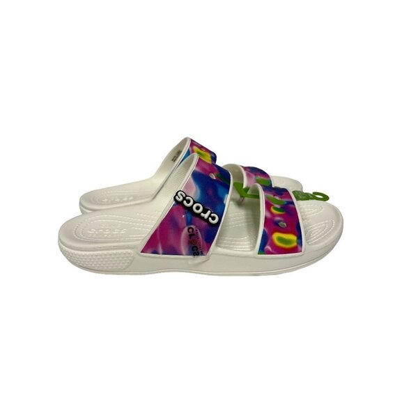 NEW! Crocs Classic Solarized Sandal Tie Dye White Women's 10 Men's 8 - Picture 5 of 8